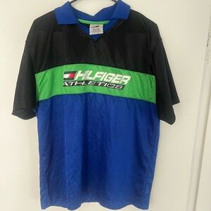 Tommy Hilfiger Black, Green, and Blue Polo Shirt